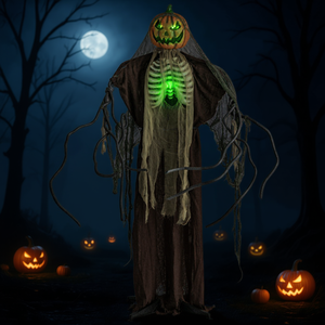 Calabaza Fantasma Animatrónica de Halloween de 6 pies con Luz y Sonido, Activación Táctil, Decoración Navideña para Interiores y Exteriores - Product Image 2