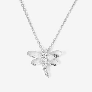 Liontin Capung Perak Sterling 925 Berhiaskan CZ Berlapis Emas <span class=keywords><strong>14K</strong></span> Kalung Perhiasan Wanita Hadiah - Product Image 5