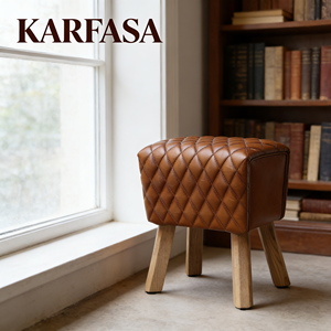 Reposapiés Otomano de Cuero Moderno Hecho a Mano al por Mayor, Taburetes Pequeños para Sala de Estar, Dormitorio, Cuarto de Estudio para <span class=keywords><strong>Niños</strong></span>, Escuela, Almacén - Product Image 3