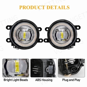 ไฟตัดหมอก LED สำหรับรถยนต์โตโยต้า ยาริส วีทซ์ พร้อมไฟวงแหวน Angel Eyes ไฟเดย์ไลท์ DRL ไฟเลี้ยว สีเหลือง ขาว ขอบโครเมียม ปี 2018 2019 <span class=keywords><strong>2020</strong></span> - Product Image 3