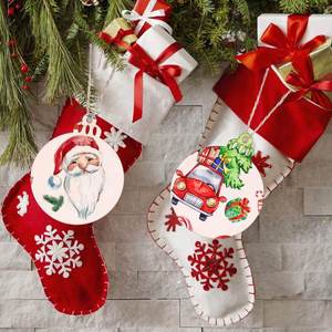 Wholesale <b>Wooden</b> Christmas Ornaments DIY Blank <b>Wooden</b> <b>Slices</b> with Hole for Christmas Tree Decorations and Crafts Dropshipping - Product Image 4