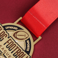 Médaille de compétition sportive en métal, personnalisée avec logo imprimé numériquement, plaquée or, pour marathon