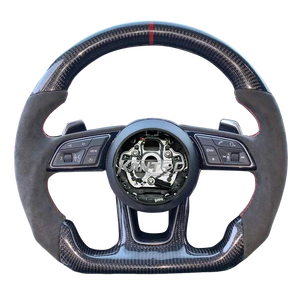 Vente en gros d'accessoires de volant de voiture en fibre de carbone pour les modèles <span class=keywords><strong>Audi</strong></span> A3 A4 A5 A7 S7 RS7 A6 S6 RS6 C8 A8 A6L S8 Q6 C8 - Product Image 5