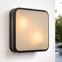 Applique murale LED moderne en aluminium moulé sous pression pour balcon et jardin, noire et blanche, étanche, extérieure, avec douille E27 et garantie de 2 ans