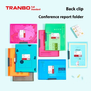 Tranbo đầy đủ tiêu chuẩn A3 đôi kéo que xoay kiểm tra giấy Clip kẹo đầy màu sắc A4 trong suốt báo cáo Clip PP người yêu Clip nộp hồ sơ - Product Image 3