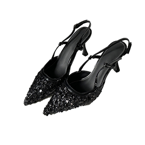 2024 New Fashion Sandals Sequins Pointed Heel Shoes 8.5CM High Shoes Hot <b>Sale</b> - Product Image 6