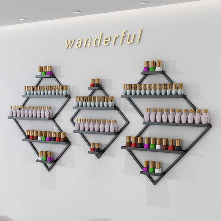 Shop Retail Commercial Gold Wall Mounted Nail Polish Shelf Display ...