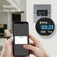 TYSH Smart 4-en-1 pour Tuya Zigbee 3.0 Scene Switch Écran de 1.9 pouces Gradateur de rideau à 4 bandes Fonctionne avec Google Alexa Acrylique
