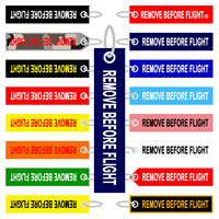 Porte-clés brodé double face bleu marine « REMOVE BEFORE FLIGHT » avec logo personnalisé, souvenir pilote, cadeau promotionnel pour exposition d'aviation
