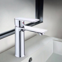 Robinet de lavabo moderne en ABS à poignée unique, chromé, mitigeur de salle de bain à poser, économiseur d'eau, pour hôtel et maison
