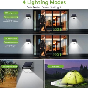 Lampe murale solaire 122 <span class=keywords><strong>LED</strong></span> <span class=keywords><strong>avec</strong></span> capteur <span class=keywords><strong>de</strong></span> <span class=keywords><strong>mouvement</strong></span>, charge USB, grand angle, pour <span class=keywords><strong>extérieur</strong></span>, véranda, terrasse, applique sans fil, étanche IP65 - Product Image 3