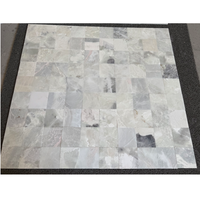 Mosaïque de marbre blanc gris naturel, résistante à l'eau et aux intempéries, brossée et polie, pour piscines et murs