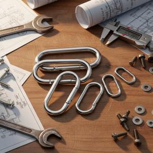 LFEDC Multi Purpose O Ring Oval Shaped 304 <span class=keywords><strong>Stainless</strong></span> Steel Spring Snap <span class=keywords><strong>Carabiner</strong></span> <span class=keywords><strong>Clip</strong></span> untuk Aktivitas Luar Ruangan - Product Image 5