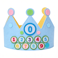 Couronne d'anniversaire en feutre réutilisable de marque Huixin, bandeau détachable avec chiffres, 15g, pour enfants, fête de Noël, vente en gros