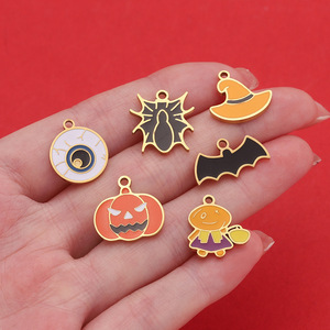 Colgante de acero inoxidable para Halloween, accesorios de joyería DIY, tamaño mediano, artículos para fiestas, estilo moderno retro - Product Image 4