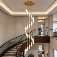 Lustre en alliage d'aluminium et céramique haut de gamme, source de lumière LED, hauteur réglable pour la maison, le salon, l'escalier, l'exposition