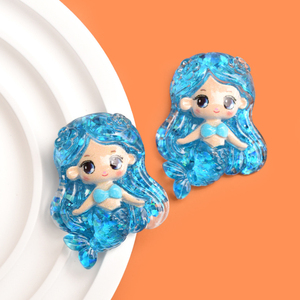 Cute Resin <b>Mermaid</b> Charm Miniatures Craft <b>Accessories</b> for Making Jewelry Hairpin Brooch DIY Handmade Mobile Case Fridge Magnet - Product Image 5