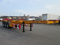 Nouvelle semi-remorque plateau en acier à 3 essieux de 40 pieds, capacité 70 tonnes, pour transport de conteneurs, 12 roues 12R22.5, plateau de chargement, en promotion