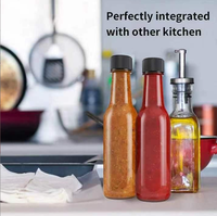 Bouteille de sauce chaude transparente vide de 150ml avec bouchon à noyau intérieur scellé bouteille en verre pour bouteille d'assaisonnement à l'huile de sauce