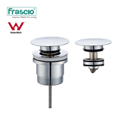 Frascio, marca de agua de latón, cromado, redondo, superventas, artículos sanitarios, lavabo, fregadero, desagüe emergente, tapón de drenaje de fácil instalación