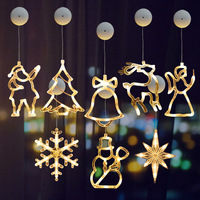 Guirlande lumineuse LED créative à ventouse pour fenêtre de Noël, décorations suspendues extérieures transfrontalières IP20
