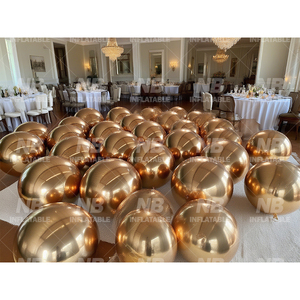 Fast Shipping Gold Inflatable Mirror <b>Balloon</b> PVC Ball Event Decoration Big Shiny <b>Customized</b> Decoration Inflatable Mirror Ball Fa - Product Image 4