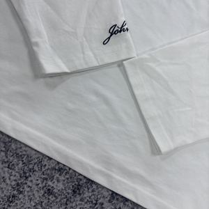 TS3356 <span class=keywords><strong>T</strong></span>-<span class=keywords><strong>shirt</strong></span> da uomo a maniche lunghe in 100% cotone di alta qualità, girocollo, bianche, a maniche lunghe dritte - Product Image 3