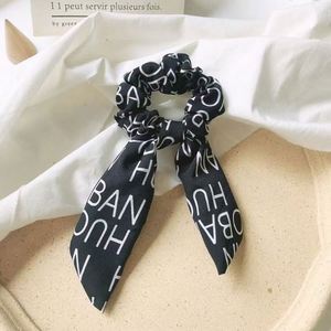 Wholesale Sweet Satin Silk Scrunchy Hair <b>Ties</b> Vintage Pure Color Bow Knot Long Ribbon Hair Scrunchies for Women - Product Image 6