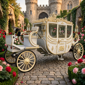 Calèche électrique Off-white de style royal, romantique, pour mariages et visites touristiques, sans chevaux, à vendre, couleurs personnalisables - Product Image 1