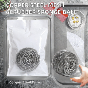 Éponge à récurer multi-usages <span class=keywords><strong>JNKA</strong></span> JK-CP0011 en maille de boule durable de 27 mm d'épaisseur avec surface en acier inoxydable - Product Image 2