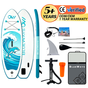 Tabla de Paddle Surf Inflable Dolphin de 9'6" para Adolescentes, SUP Junior Extra Ancho de 31" y Estable, Tabla de Stand Up Paddle para Niños de 5 Pulgadas de Grosor - Product Image 1