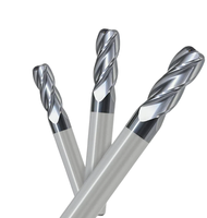 Fraise carrée à 4 dents en carbure de tungstène massif, revêtement TiAlN, pour usinage CNC de l'acier au carbone et de l'acier inoxydable