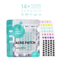 Patchs Hydrocolloïdes Colorés Anti-Acné Scintillants en Forme d'Étoile, Compatibles Maquillage, Cache-Boutons Mignons et Invisibles pour le Soin de la Peau du Visage