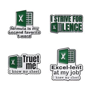 <strong>Excel</strong> Worksheet Letter <strong>Enamel</strong> Pins Custom for a Spreadsheet Brooches Lapel Badges Animal Jewelry Gift for Kids Friends - Product Image 3