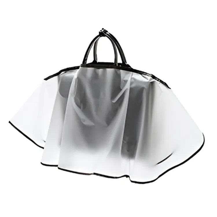 Custom high quality transparent waterproof clear bag rain coat fashion handbag PVC rain bag