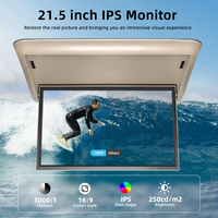 Moniteur TV de voiture motorisé Android 21,5 pouces pour montage au plafond, écran rabattable Full HD pour bus, camping-car et divertissement en camping-car