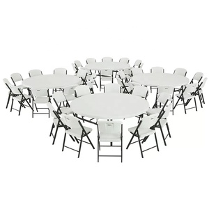 Boda <span class=keywords><strong>180</strong></span> <span class=keywords><strong>cm</strong></span> 72 pulgadas banquete fiesta eventos blanco <span class=keywords><strong>plegable</strong></span> plástico al aire libre <span class=keywords><strong>mesa</strong></span> <span class=keywords><strong>plegable</strong></span> y sillas - Product Image 4