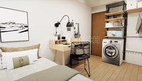 Conteneur d'expédition modulaire noir en forme de L 20 pieds Studio espace de travail confortable avec chambre à coucher au Canada