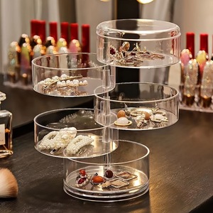 Chất lượng cao tổ chức mỹ phẩm xoay Acrylic hiển thị trường hợp acrylic xoay nhiều lớp trang sức trang điểm lưu trữ hộp - Product Image 1