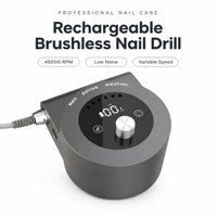 Kit de perceuse à ongles professionnelle rechargeable sans balais 45000 tr/min avec pédale et 6 embouts, conception personnalisée OEM