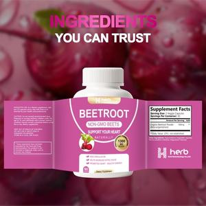 Capsules de betterave en marque blanche OEM/ODM, complément alimentaire, absorption rapide, capsules de racine de betterave naturelles et biologiques - Product Image 4