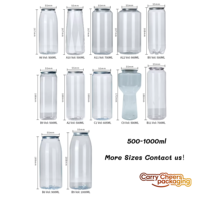 Bouteille de café transparente en plastique PET de 250 ml, 330 ml, 500 ml, 650 ml, gobelet en plastique, canette de soda avec logo personnalisé