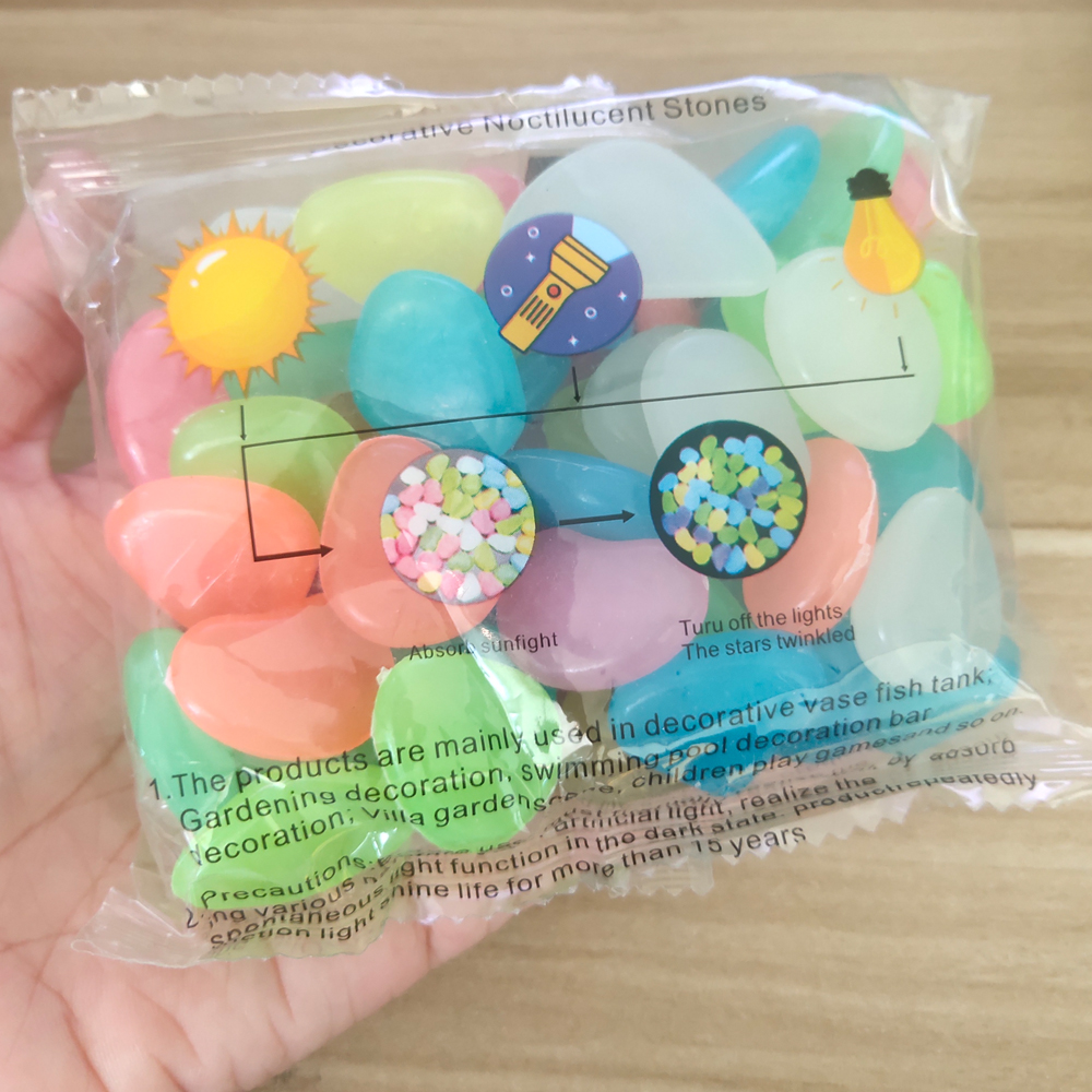 Оптовая продажа, 100 шт., светящиеся Ландшафтные плитки, паутина, садовые светящиеся камни-камни для аквариума, аквариума, шар