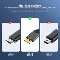 Kabel Pengisian Cepat USB-C ke Micro USB 3.1 Gen 2 Kecepatan Tinggi 10Gbps Tipe C ke Micro B 0.3M 0.5M 1M 2M 3M 5M