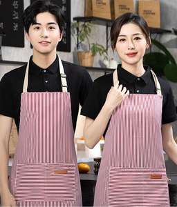 Grembiule da Cucina Personalizzato con Raffreddamento Senza Maniche in Poliestere Design a Righe Nere per BBQ - Product Image 2