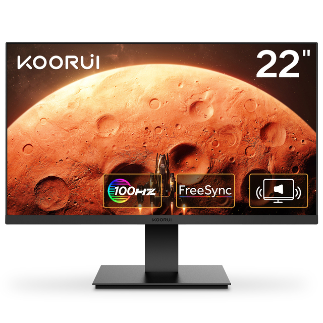 KOORUI 22 Inch Pc Business Monitor with 100Hz VA Panel Full HD Computer Desktop Monitor for Office Use