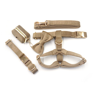5-in-1 kualitas nilon hewan peliharaan anjing kucing kerah dasi kupu-kupu tas kotoran pemegang Tidak tarik beludru tali anjing Harness Set-modis gaya - Product Image 1