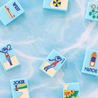 Jeu de Mahjong de style américain, directement de l'usine, sur le thème de la station balnéaire Blue Coast, en acrylique, 160 tuiles, pour les jeux de société et de cartes