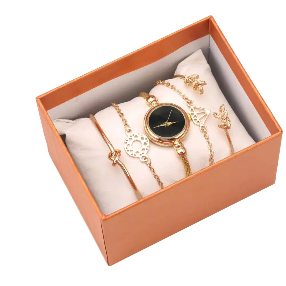 2023 wholesale price watch custom jewelry and watch set luxury somple men women girls ladies watches set retail packing boxes