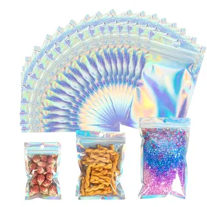 Zip Clear Waterproof Phone Case Holographic Plastic Jewelry Bags for Packaging